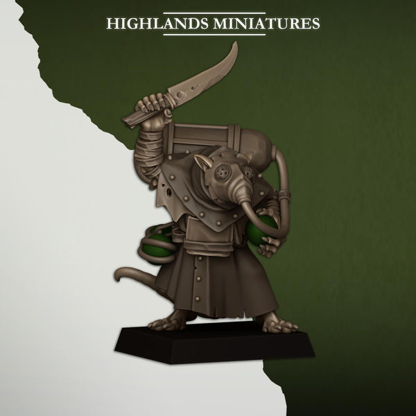Sewer Vermin - Sewer Poison Porter Unit by Highlands Miniatures