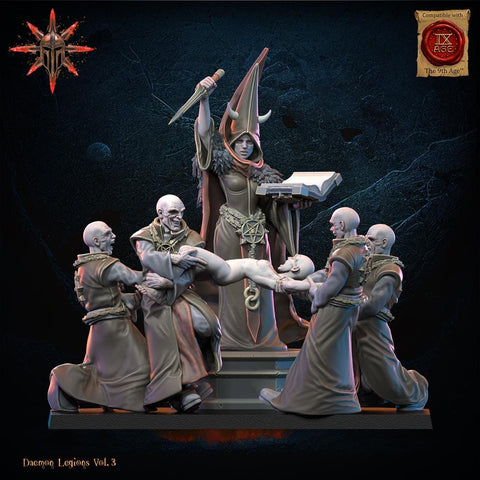 Daemon Legions - Waba Yaga, Major Archicultist with sacrifice  by  Lost Kingdom Miniatures