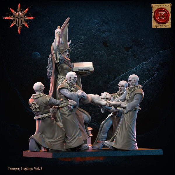Daemon Legions - Waba Yaga, Major Archicultist with sacrifice  by  Lost Kingdom Miniatures