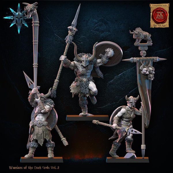 Warriors of the Dark Gods - Barbarian Regiment with Spears / Axes by Lost Kingdom Miniature