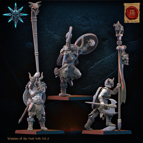Warriors of the Dark Gods - Barbarian Regiment with Spears / Axes by Lost Kingdom Miniature
