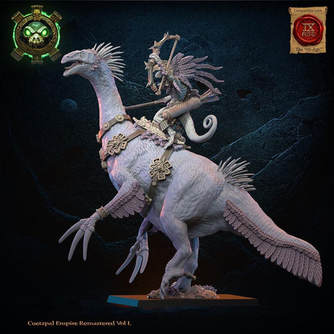 Cuetzpal Empire Remastered- Kuaxotl Heroine on Istetlueyak  By  Lost Kingdom Miniatures