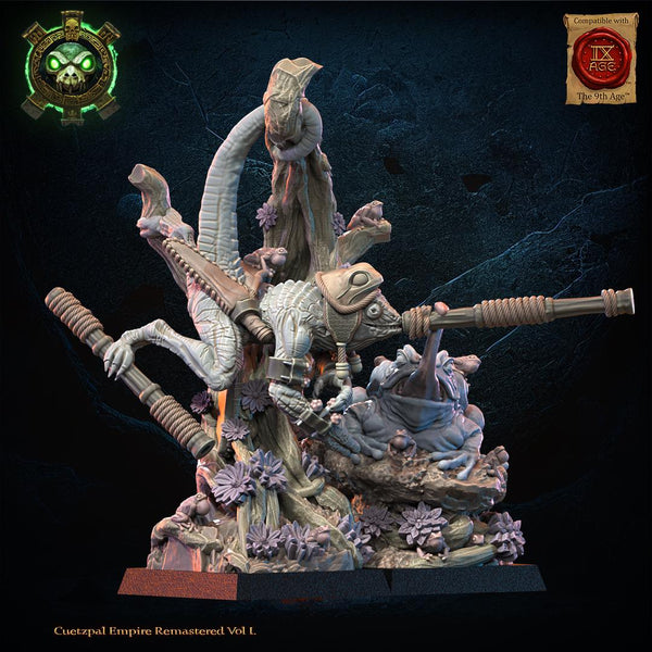 Cuetzpal Empire Remastered- Kuaxotl Heroine with Tamasoluey  By  Lost Kingdom Miniatures