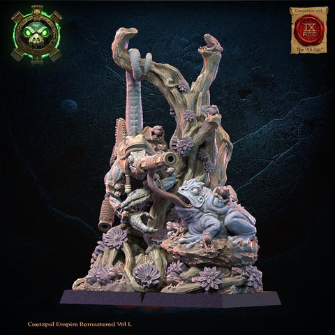 Cuetzpal Empire Remastered- Kuaxotl Heroine with Tamasoluey  By  Lost Kingdom Miniatures