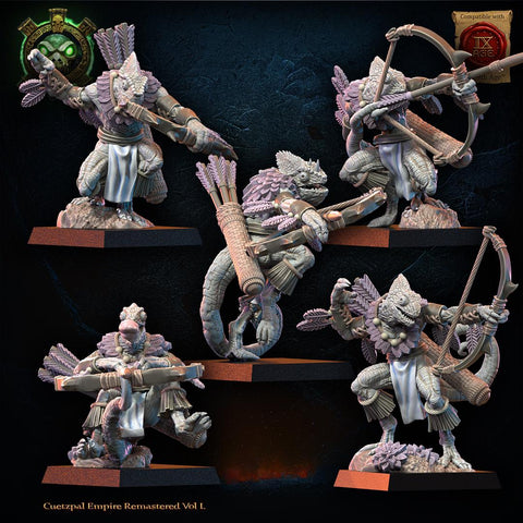 Cuetzpal Empire Remastered- Kuaxotl Unit with bows  By  Lost Kingdom Miniatures