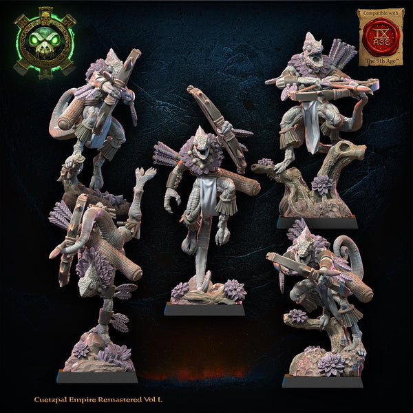 Cuetzpal Empire Remastered- Kuaxotl Unit with bows  By  Lost Kingdom Miniatures