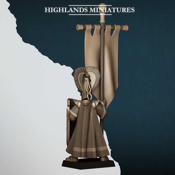 Aegean Elf Standard Bearer  by Highlands Miniatures