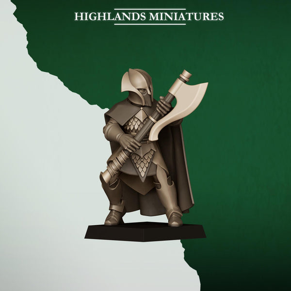 Feral Elves -  Feral Axemen by Highlands Miniatures