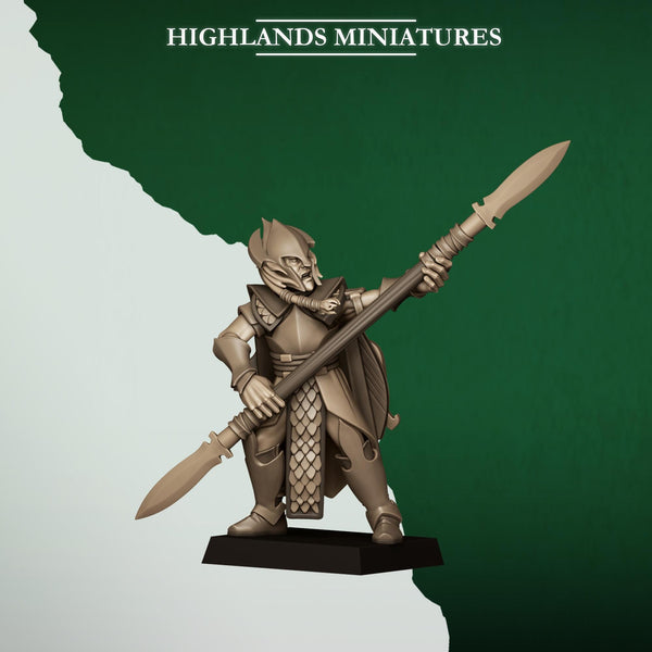 Feral Elves -  Feral Spearmen by Highlands Miniatures