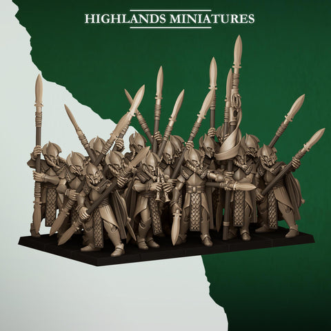 Feral Elves -  Feral Spearmen by Highlands Miniatures