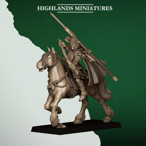 Feral Elves - Mounted Feral Archers  by Highlands Miniatures
