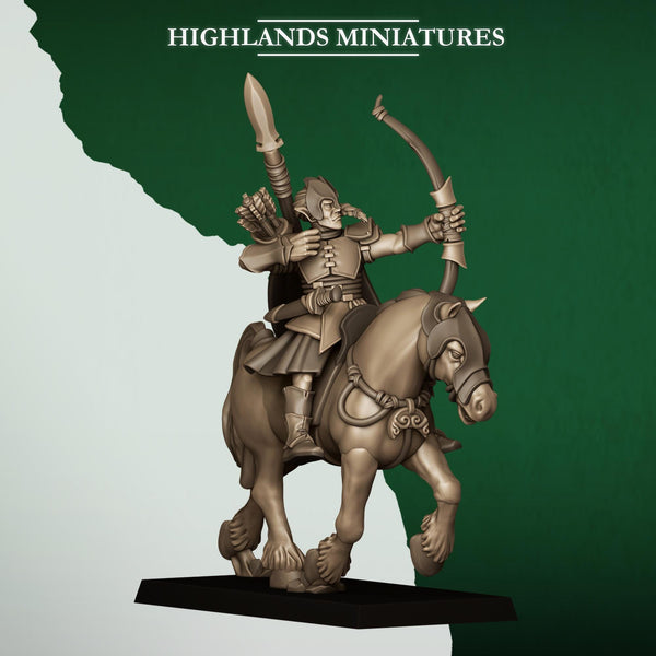 Feral Elves - Mounted Feral Archers  by Highlands Miniatures