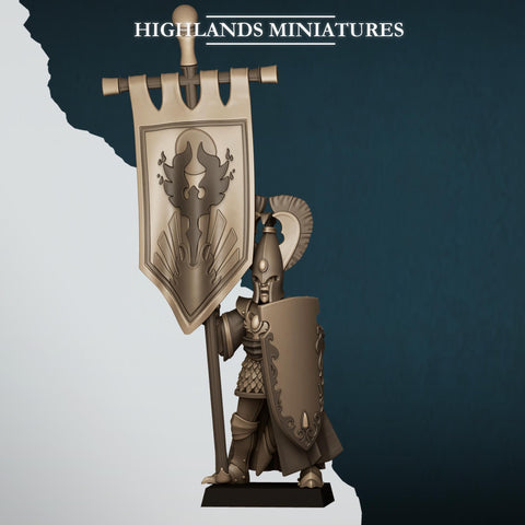 Aegean Elf Standard Bearer  by Highlands Miniatures