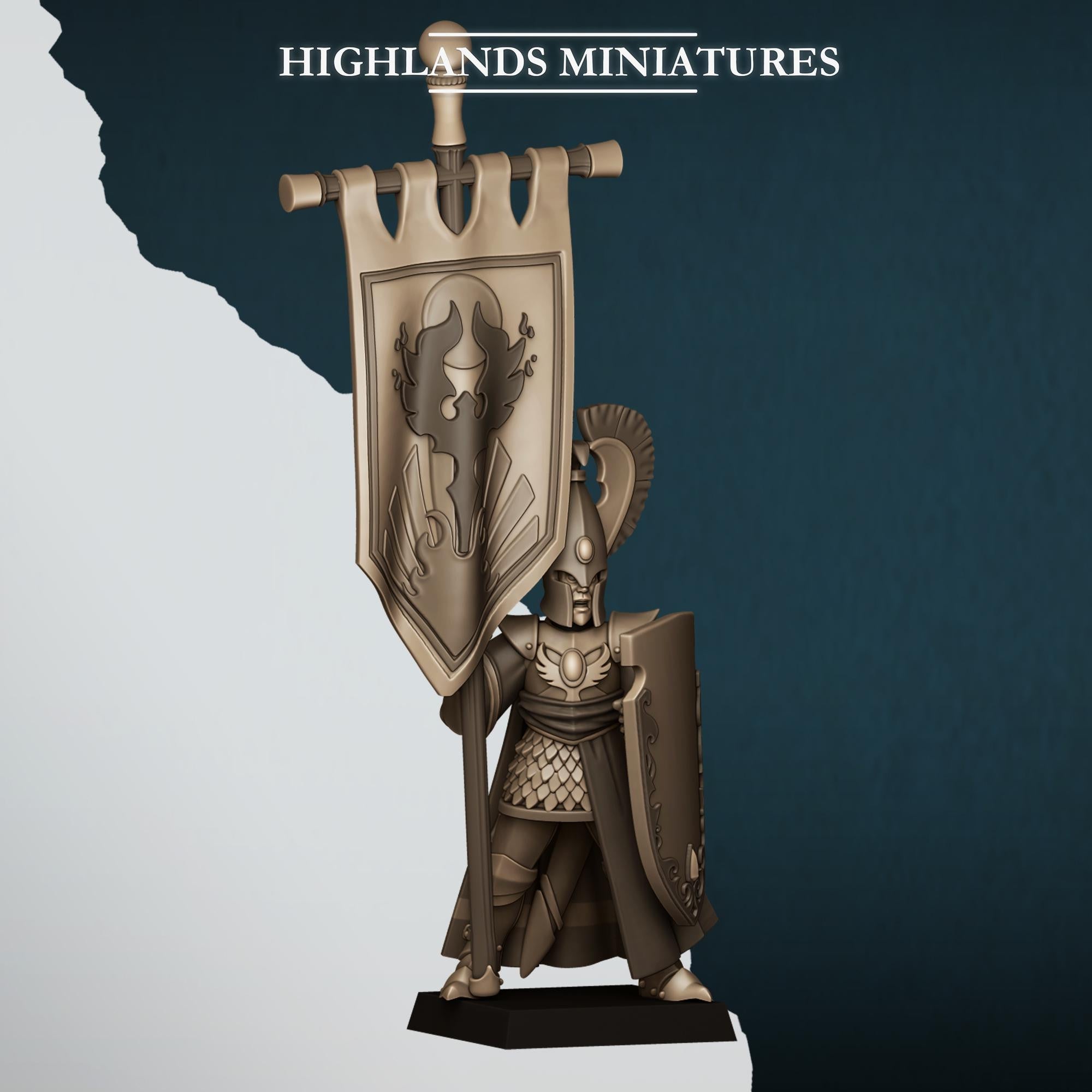 Aegean Elf Standard Bearer by Highlands Miniatures