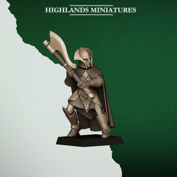 Feral Elves -  Feral Axemen by Highlands Miniatures