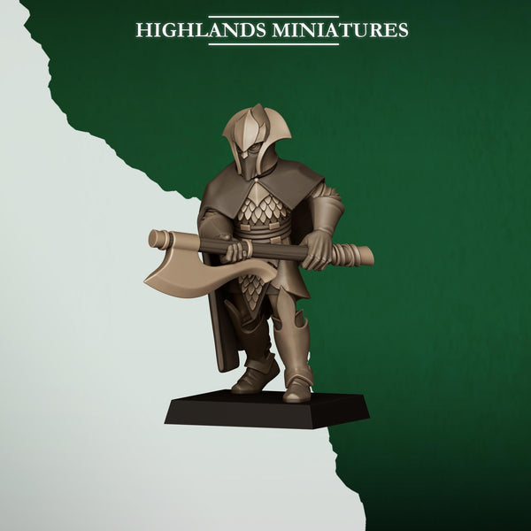 Feral Elves -  Feral Axemen by Highlands Miniatures
