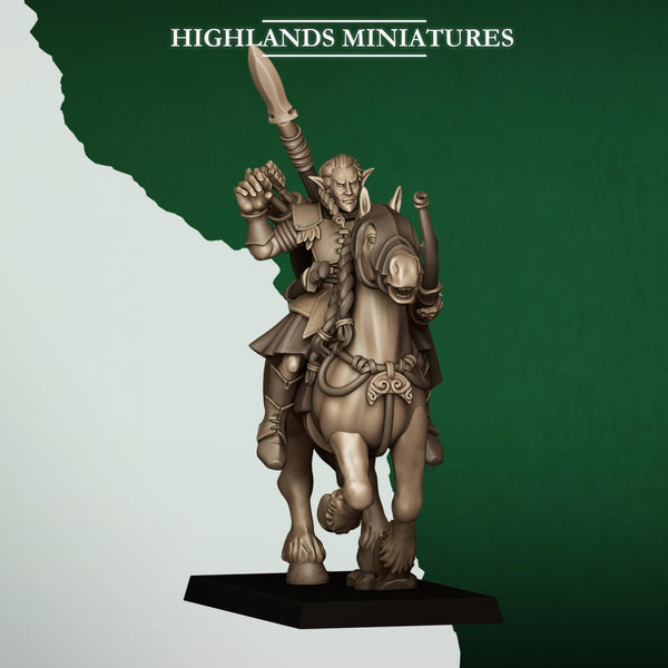 Feral Elves - Mounted Feral Archers  by Highlands Miniatures