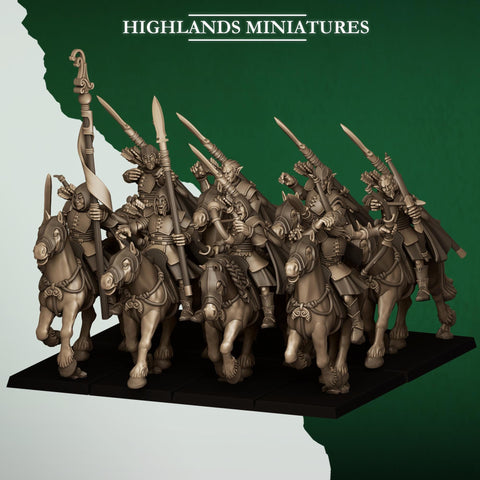 Feral Elves - Mounted Feral Archers  by Highlands Miniatures