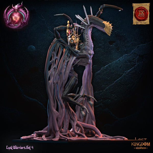 Warriors of the Dark Gods (Lust Warriors) -  Skye, Lust Chosen on Depraved Dragon by Lost Kingdom Miniatures