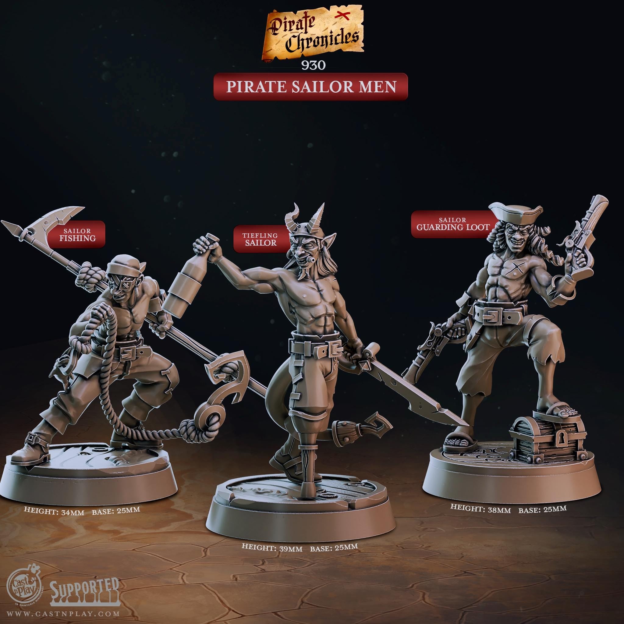 Pirate Sailor men Cast N Play (Pirate Chronicles)