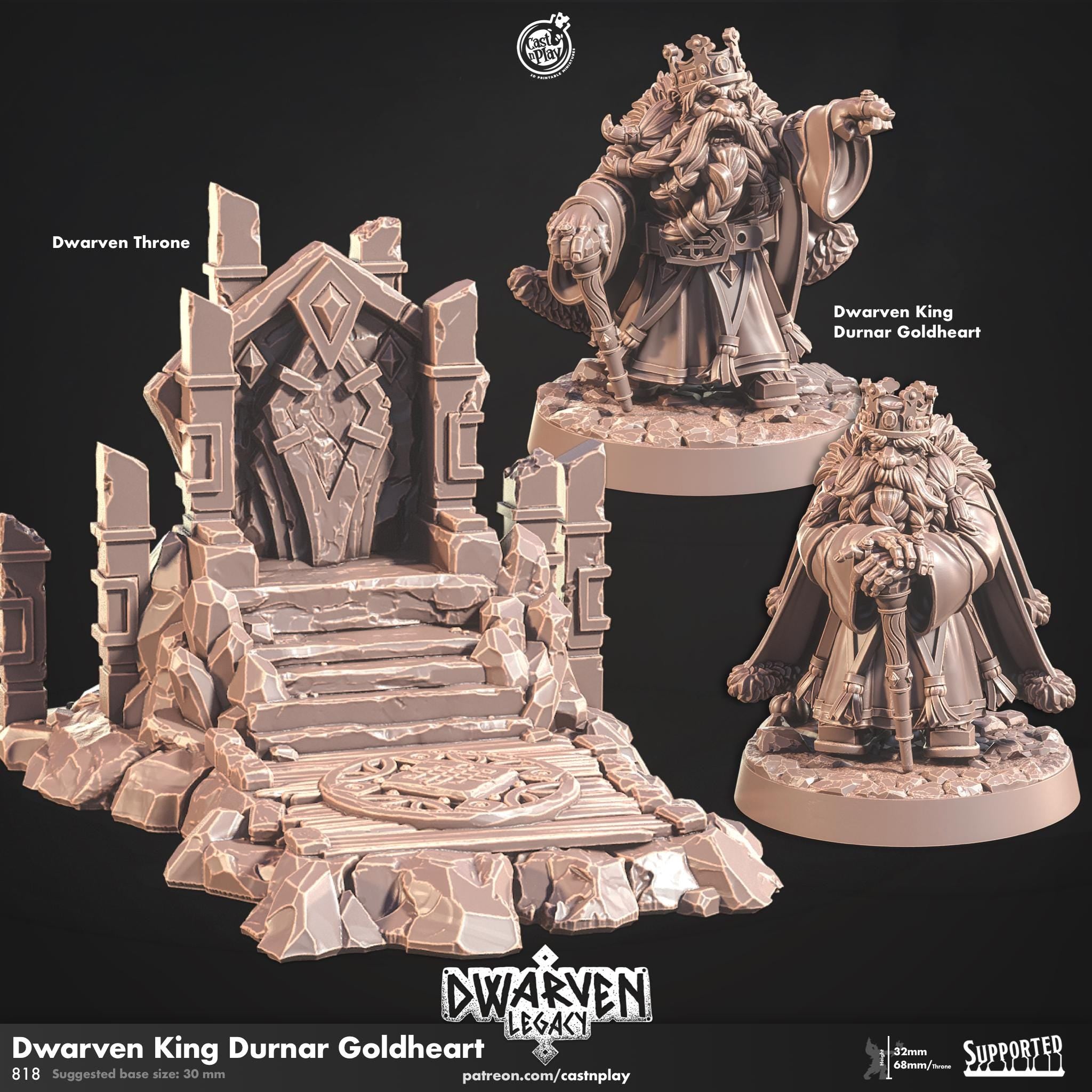 Dwarven King Durnar Goldheart by Cast N Play (Dwarven Legacy)