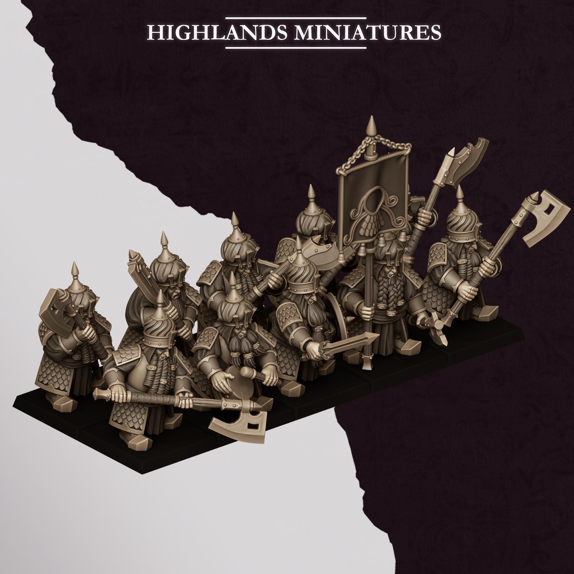 Sons of Marduk - Dwarf Warriors With Great Weapons Unit by Highlands Miniatures