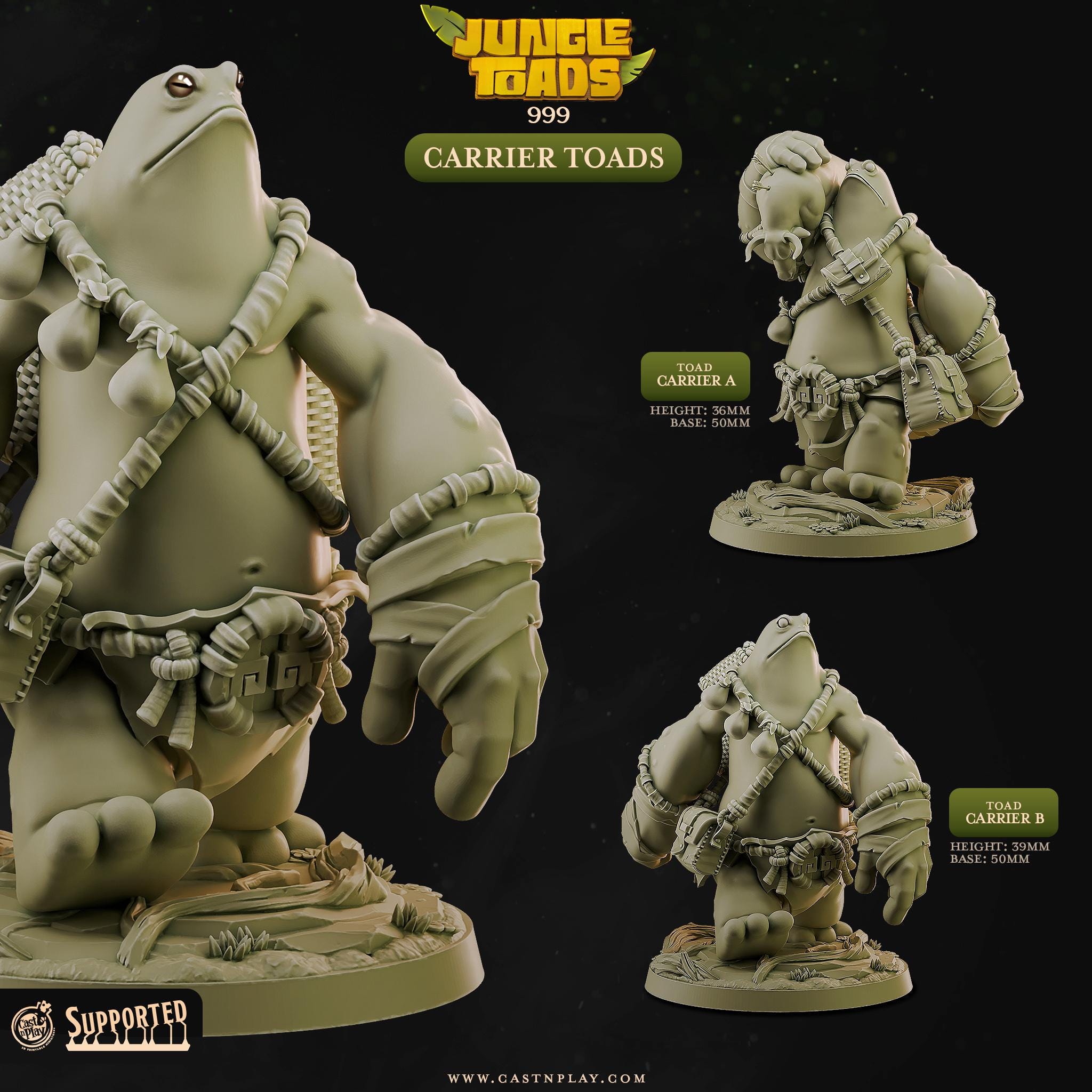 Carrier Toads by Cast N Play (Jungle Toads)
