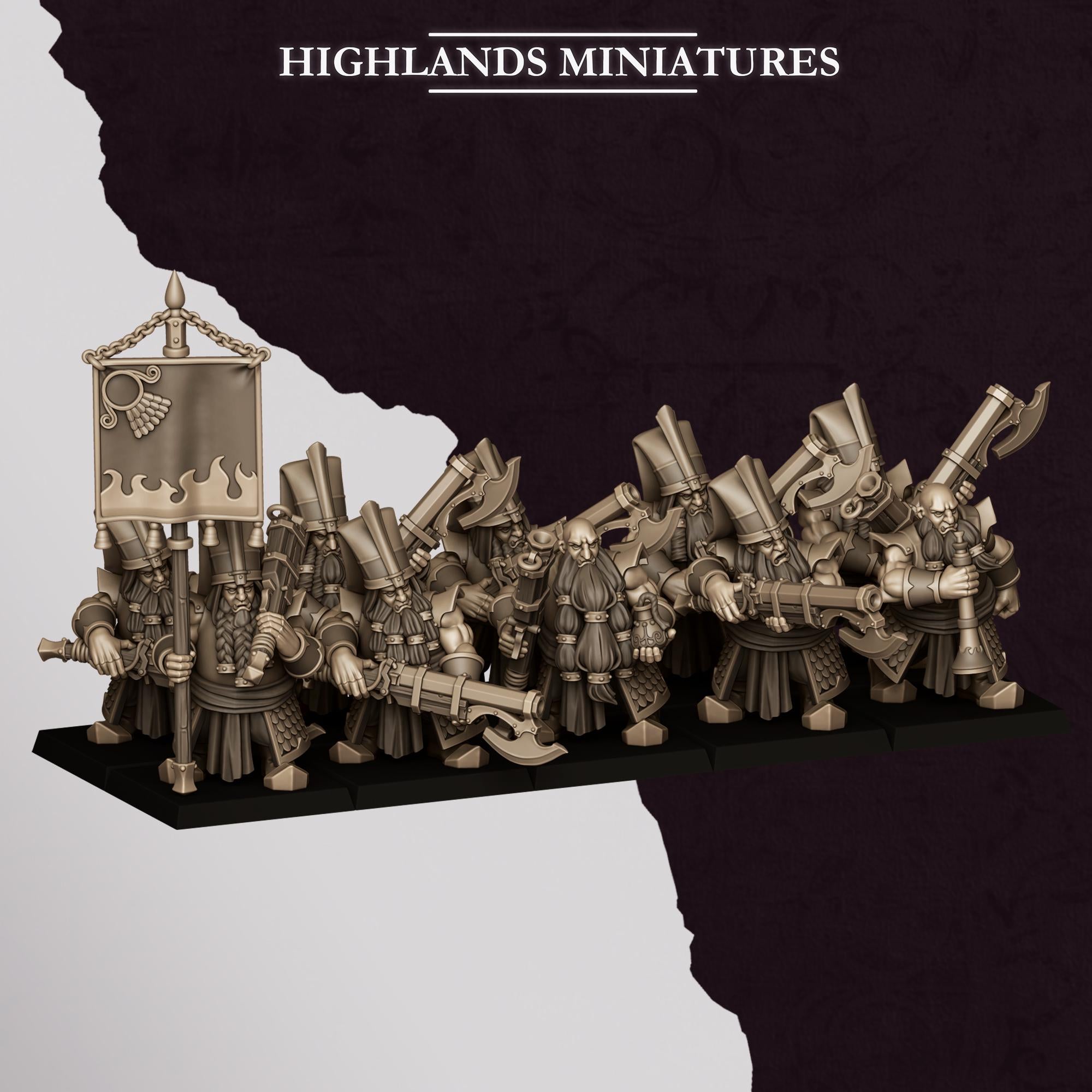 Sons of Marduk - Dwarven Shooters with Jezail Unit by Highlands Miniatures