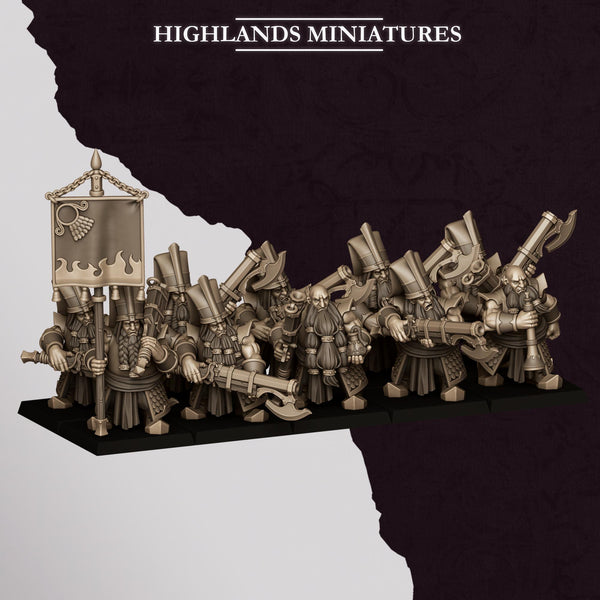 Sons of Marduk - Dwarven Shooters with Jezail Unit by Highlands Miniatures