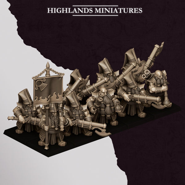Sons of Marduk - Dwarven Shooters with Jezail Unit by Highlands Miniatures