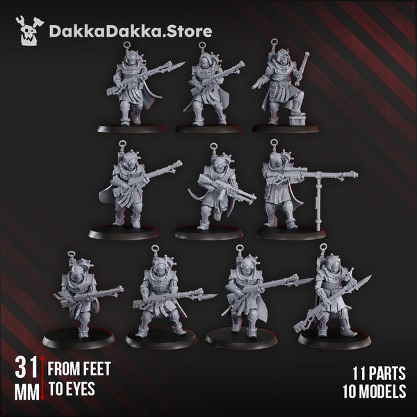 Satelittium Ranged Squad - 10 Models (Pre assembled squad) by DakkaDakka