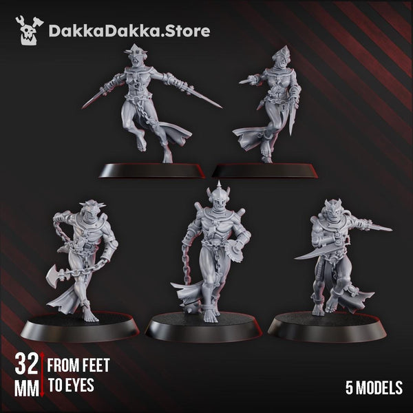 Chained Bloodbearer Squad - 5 Models (Pre assembled squad) by DakkaDakka