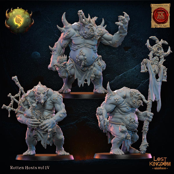 Warriors of the Dark Gods Rotten Hosts- Noxious Trolls by Lost Kingdom Miniatures