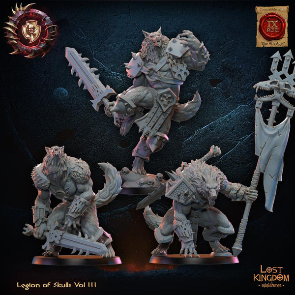 Warriors of the Dark Gods (Legion of Skulls) - Bloodfang Lycans by Lost Kingdom Miniature