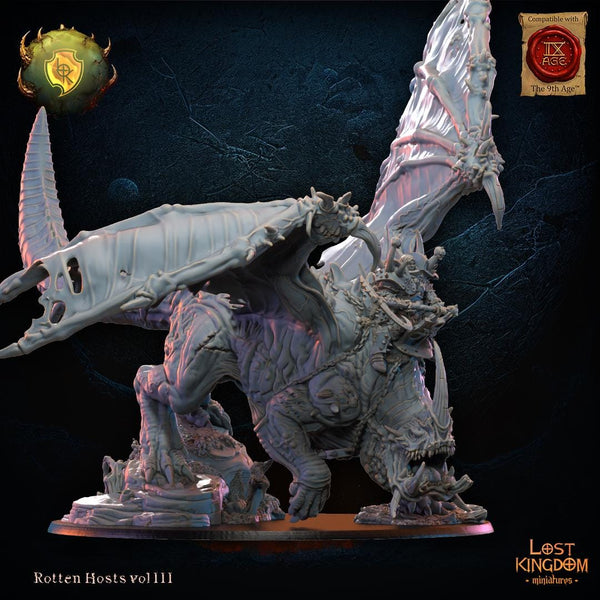 Warriors of the Dark Gods (Rotten Hosts) - Freida Oozing Eye on Gooey Dragon by Lost Kingdom Miniature