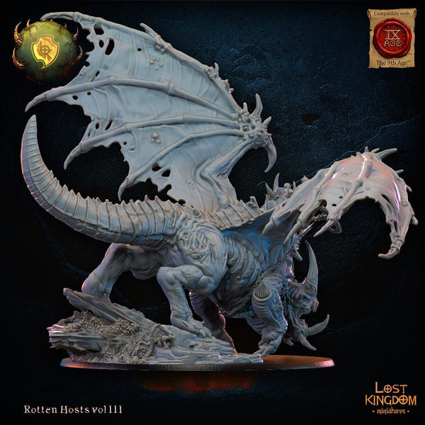 Warriors of the Dark Gods (Rotten Hosts) - Freida Oozing Eye on Gooey Dragon by Lost Kingdom Miniature