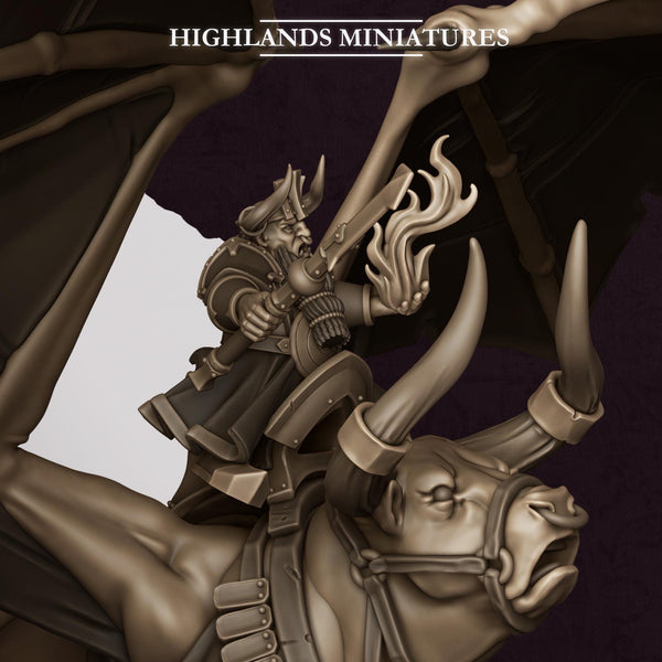 Sons of Marduk -Great Sorceror on Bull by Highlands Miniatures