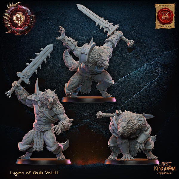 Warriors of the Dark Gods (Legion of Skulls) - Bloodfang Lycans by Lost Kingdom Miniature