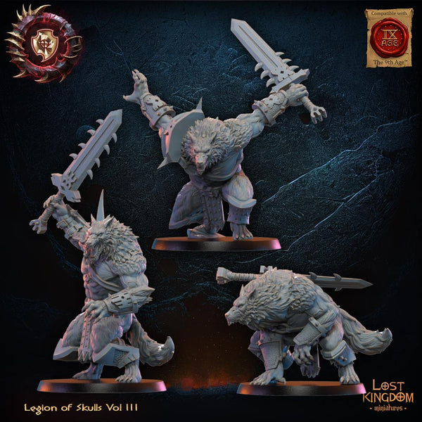 Warriors of the Dark Gods (Legion of Skulls) - Bloodfang Lycans by Lost Kingdom Miniature