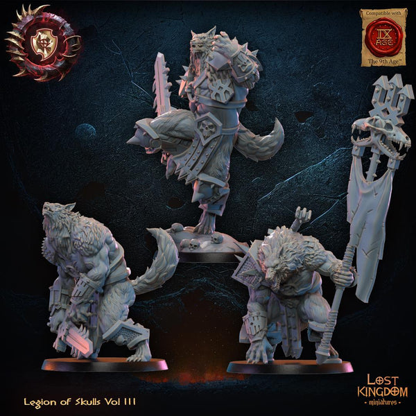 Warriors of the Dark Gods (Legion of Skulls) - Bloodfang Lycans by Lost Kingdom Miniature