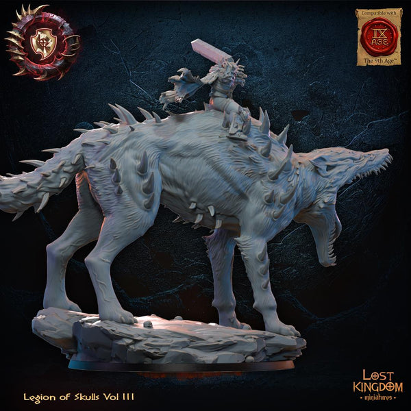 Warriors of the Dark Gods (Legion of Skulls) - Gôts, the Berserk on Wrath Spawn  by Lost Kingdom Miniature