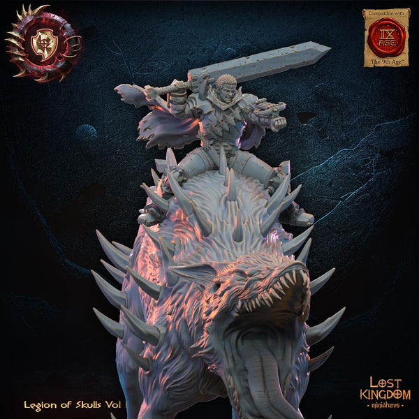 Warriors of the Dark Gods (Legion of Skulls) - Gôts, the Berserk on Wrath Spawn  by Lost Kingdom Miniature