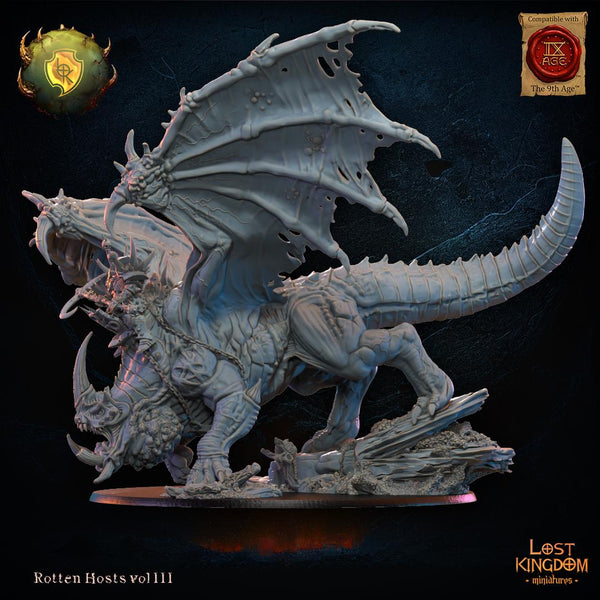 Warriors of the Dark Gods (Rotten Hosts) - Freida Oozing Eye on Gooey Dragon by Lost Kingdom Miniature