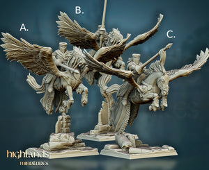 Gallia - The Medieval Kingdom Questing Pegasus Knights by Highlands Miniatures