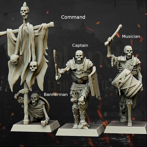 Transilvanya the Fallen Realm Skeleton Warriors / Spearmen by Highlands Miniatures