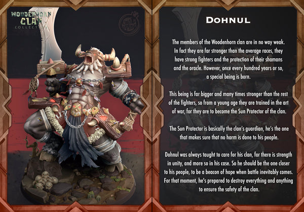 Donhul, Sun Protector - 128mm Minotaur Warrior - Cast n Play Woodenhorn Clan
