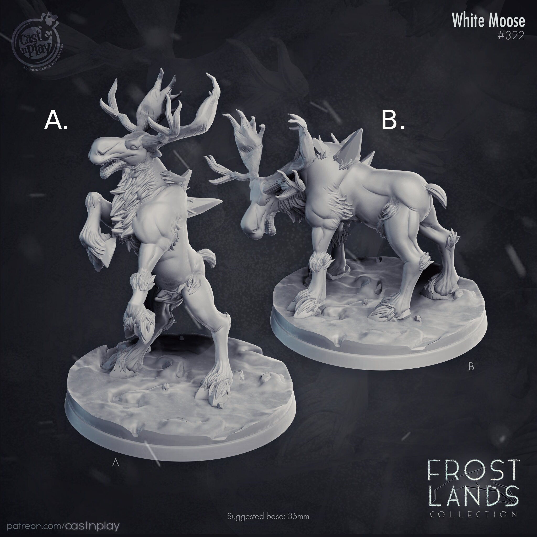 White Moose Cast N Play Frostlands 3d Printed Miniature
