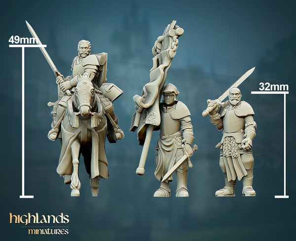 Gallia - The Medieval Kingdom - Questing Knights on Foot by Highlands Miniatures