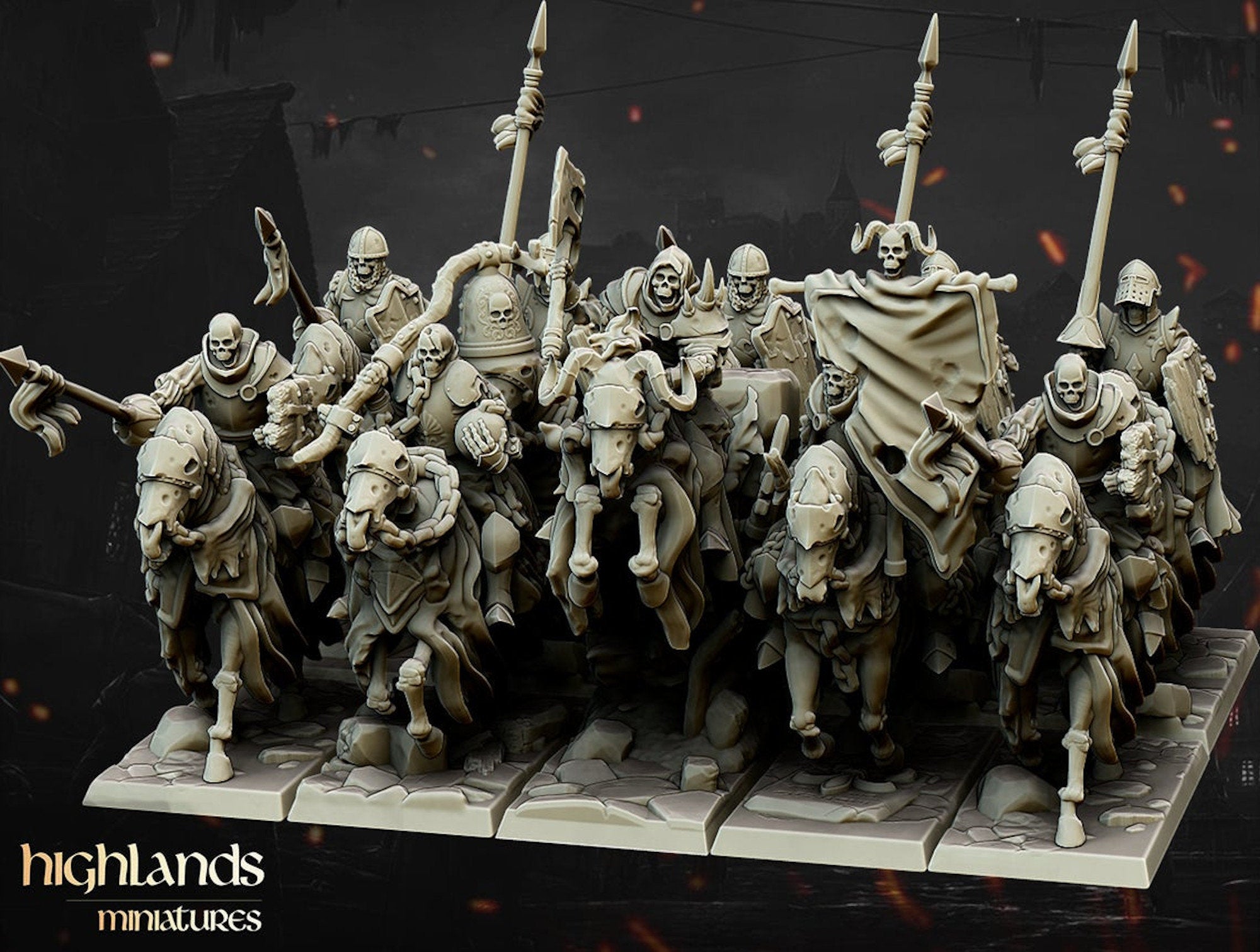 Transilvanya the Fallen Realm - Skeletal Knights (Dark Knights, Revenant) unit  by Highlands Miniatures
