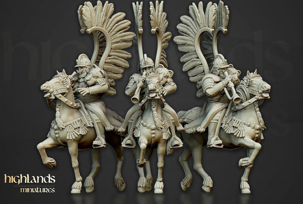 Sunland Empire - Winged Hussar of Volhynia Cavalry Unit With Swords By Highlands Miniatures